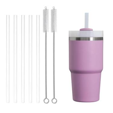 Imagem de Canudos Stanley Cup para copos de 400 ml e 590 ml, canudos transparentes de substituição para copo Adventure Quencher de 1,134 g, além de escova de limpeza de canudo para acessórios de copo