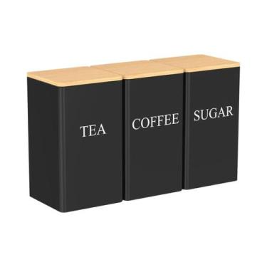 Imagem de Conjunto De Jarra De Armazenamento De Açúcar De Chá De Feijão De Café 