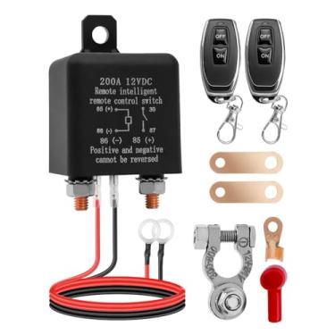 Imagem de GMURA Interruptor de Desconexão de Bateria Remota de 12 V 200 A, Interruptor de Desligamento de Bateria para Carro, Caminhão, Barco, Trailer, Automóvel, Interruptor de Desligamento (Controle Remoto)