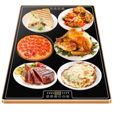 Imagem de TOPRATED Bandeja De Aquecimento Elétrica Grande (24 X 16"), Aquecedor Alimentos Metal Comercial Com Termostato E Superfície Completa, Tapete 8 Modos Temperatura Para Festas, Buffet, Chapa Quente Cat