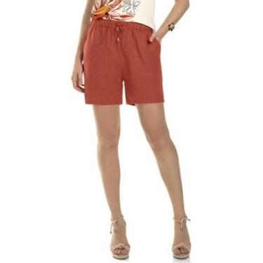 Imagem de Shorts feminino Rovitex de linho, Vermelho
