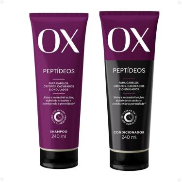 Imagem de Kit OX Peptídeos Cabelos Crespos, Cacheados e Ondulados: Shampoo e Condicionador 240ml