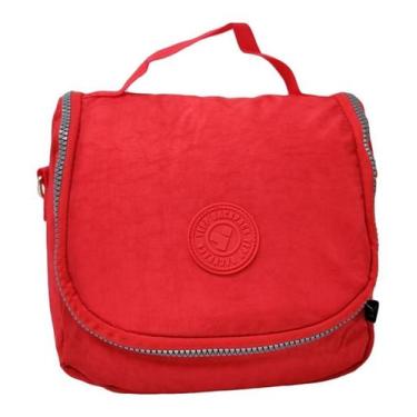 Imagem de Lancheira Bolsa Térmica Vermelha Juvenil Escolar Casual Trabalho Marmi