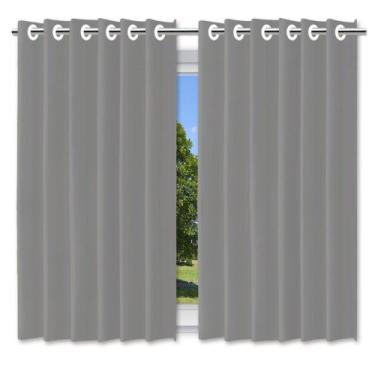 Imagem de Cortina Blackout Pelicula C/Ilhos Cinza 280x220 - Fullcommerce