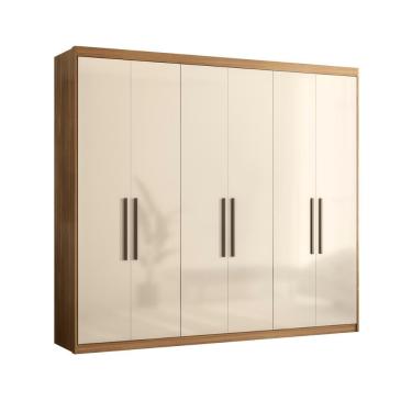 Imagem de Roupeiro Casal 6 Portas Houston Amêndola Off White