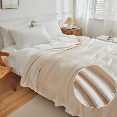 Imagem de Manta Microfibra Lisa Casal Soft Macia Areia - BETT DESIGN