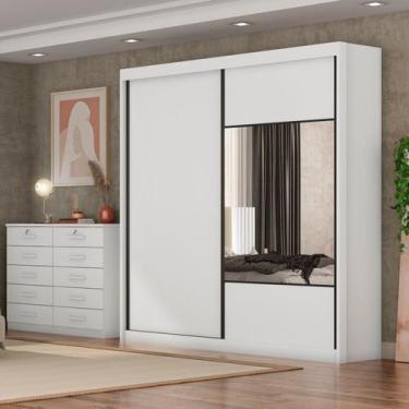 Imagem de Guarda Roupa Casal 2 Portas 8 Gavetas 100% MDF com Espelho Trieste - S