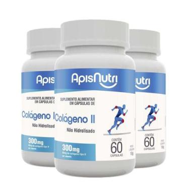 Imagem de 3x Colágeno Tipo 2 ( II ) - Não Hidrolisado 60 Cápulas - ApisNutri