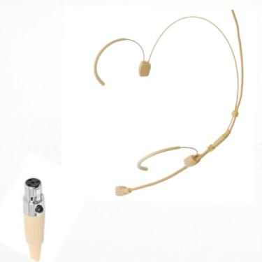 Imagem de Double Over Ear Headset Microphone Ear Hook Headphpne Microphone Concealed Mic Compatible with Shure Wireless System Bodypack Transmitter, 1,2 m Cable, and Windscreen (4 Pin Mini XLR TA4F)