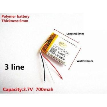Imagem de Bateria  6mm X 30mm X 35mm 3,7v 700mah Envio Por Carta - bgb