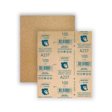 Imagem de Lixa para Madeira 100 - 12cm - Pacote com 50 Peças - Norton