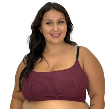 Imagem de Sutiã Plus Size Tecido Canelado Top Grande -c14 FELÍCIA - BELLA DA SER
