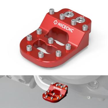 Imagem de NICECNC Pedal de freio traseiro graduado estilo escada vermelha compatível com Husaberg TE/FE125-570 09-14, compatível com Husqvarna TC125/250 2014-2015, 701 Enduro 2016-2024