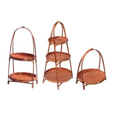 Imagem de Ioensy Pacote com 3 Cestas de Bambu para Uso Decorativo e Armazenamento