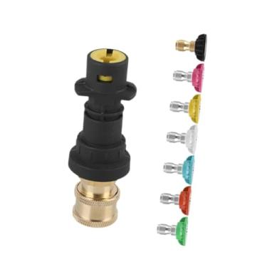 Imagem de IEUDNS Adaptador de lavadora de alta pressão, peça de reposição fêmea, encaixe de lavadora de alta pressão para gramado, pátio, lavagem de carros, irrigação, Conjunto de 7 Bicos