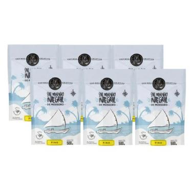 Imagem de kit 6 Sal Marinho Fino Integral Mossoró BR Spices Salt 500g
