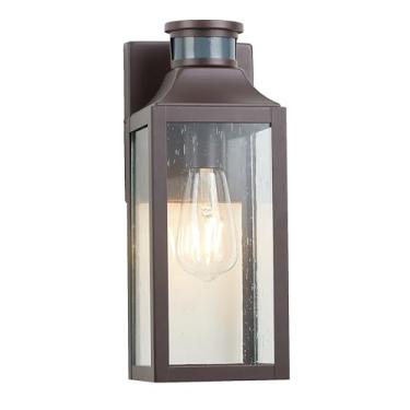 Imagem de MICSIU Luminária De Parede Externa Com Sensor Movimento, Iluminação Arandela Em Bronze Polido A Óleo 12,75", À Prova D'Água Para Áreas Externas, Casa, Varanda, Garagem, Pátio, Porta