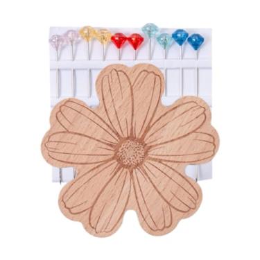 Imagem de Nishiyuenyi Alfineteiro de Costura com 10 Peças de Alfinetes de Cabeça de Pérola, Organizador de Ferramentas Manuais de Madeira para Alfaiates, Costureiros, Acolc, Crisântemo