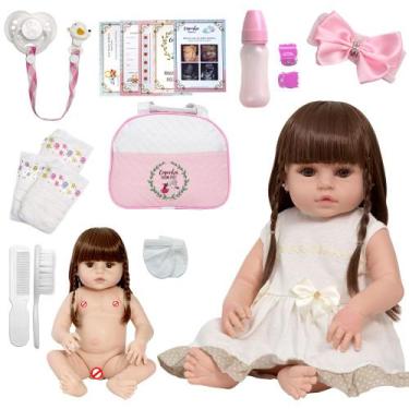 Imagem de Bebe Reborn Menina Nicole Bolsa Maternidade 20 Itens Grande - Cegonha 