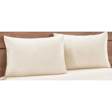 Imagem de Kit 4 Fronhas Hotelaria Pousada Percal 180 fios Tecido misto 60/40 Com