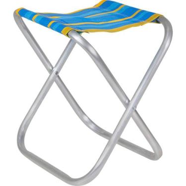 Imagem de Banqueta Dobrável em Alumínio Listrada Cores Sortidas Bel, Único