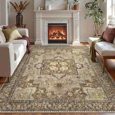 Imagem de Ciicool Tapete vintage lavável 2,5 m x 25,4 m com estampa oriental, tapete ultramacio para quarto, sala de estar, embaixo da mesa, escritório,