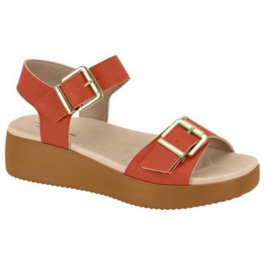 Imagem de Sandalia Ortopedica Modare Conforto Anabela Leve Feminina, Telha, 35