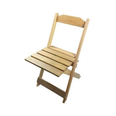 Imagem de Cadeira Dobrável Madeira Natural Para Bar E Restaurante Lcg Eletro