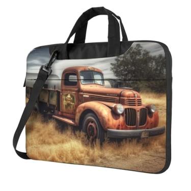 Imagem de Capa para laptop de carro caminhão antigo capa protetora à prova de choque para notebook bolsa portátil para laptop masculina e feminina, Preto, 15.6 inch