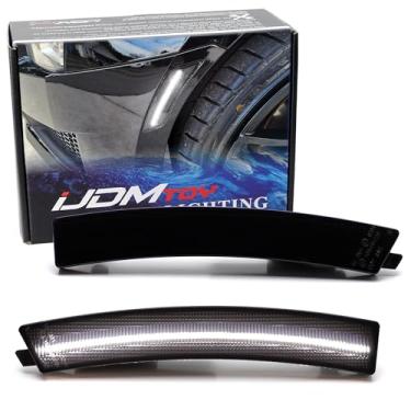 Imagem de iJDMTOY Lente fumê preta 36-SMD xenon branco completo LED frontal marcador lateral kit de luz compatível com Cadillac 2020-up CT4, substitui OEM Amber Front Sidemarkers