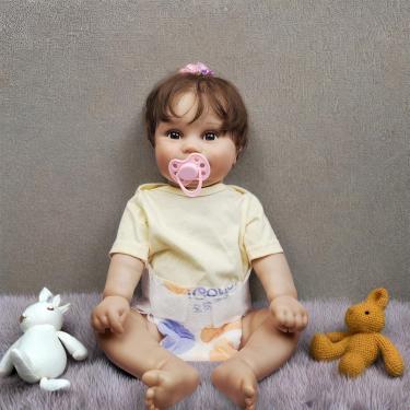 Imagem de WKMRH Boneca Reborn Realista Menina,Bebê Boneca Reborn Original Abra seus olhos 3D Toque Realista Vinil Corpo Inteiro Silicone Lavável