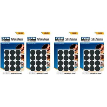 Imagem de Kit 96 Feltro Protetor Adesivo Pé Sofá Cadeira Mesa Tekbond
