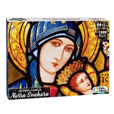 Imagem de Quebra cabeça Nossa Senhora e o menino Jesus 1000 peças - Puzzle qc Pais e filhos