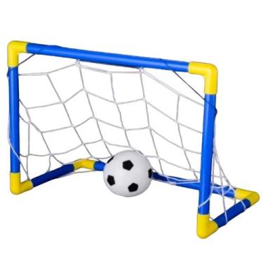 Imagem de Kit Futebol Gol Rede E Bola Com Inflador Brinquedo Infantil 45cm - Wel