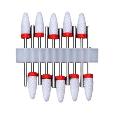 Imagem de Conjunto De Brocas De Cerâmica Para Unhas, 10 Peças Para Máquina Elétr