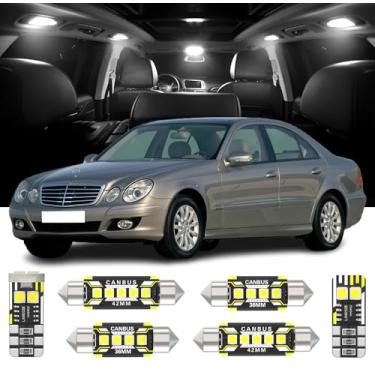 Imagem de Kit de substituição de 26 peças de luzes interiores LED para Mercedes Benz E-Class W211 S211 Sedan Wagon 2002 2003 2004 2005 2006 2007 2008 2009 lâmpadas LED interiores brancas + luzes de placa de