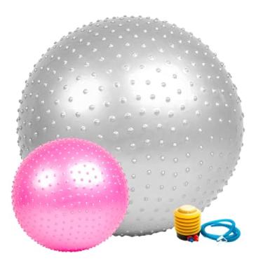 Imagem de Bola Pilates Yoga Massagem 65 Cm Cravos Ginástica C/Bomba (Prata)