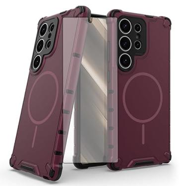 Imagem de Asuwish Capa de celular para Samsung Galaxy S25 Ultra 5G capa magnética com protetor de tela de vidro temperado e acessórios de celular protetor fino S25Ultra 25S S 25 25Ultra 6.9 2025 feminino