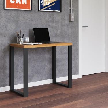 Imagem de Mesa para Escritório Estilo Industrial F11 em MDF Freijó Preto Fosco Dalla Costa