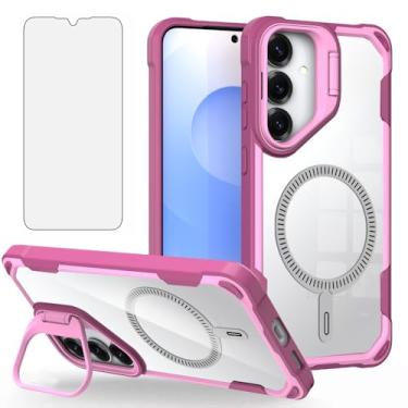 Imagem de Asuwish Capa de celular para Samsung Galaxy S25 Plus S25+ 5G com protetor de tela suporte para câmera suporte capa magnética híbrida fina acessórios para celular S25Plus 25S + S 25 25+ SM-S936U