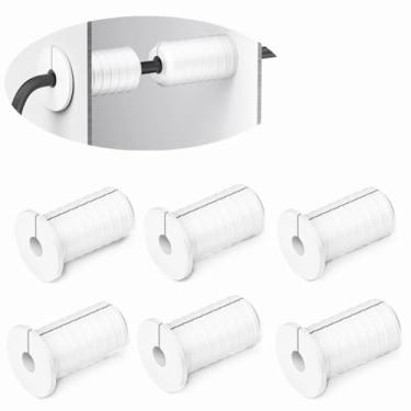 Imagem de 6 argolas de parede de silicone Starlink de 1,9 cm para Internet, bucha de parede impermeável para organizar cabos de proteção, branco com rosca