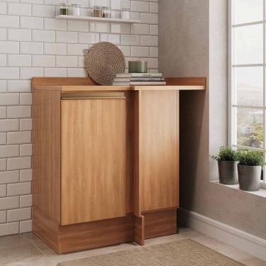 Imagem de Balcão Canto Reto 1 Porta com Tampo Aroeira Cabecasa Madeiramadeira Cedro