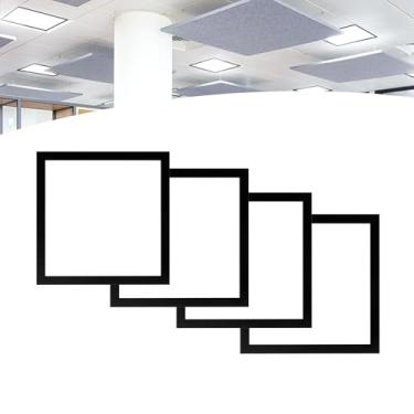 Imagem de Kit 4 Painel Embutir Led 40w 40x40 Quadrado Preto Branco Frio