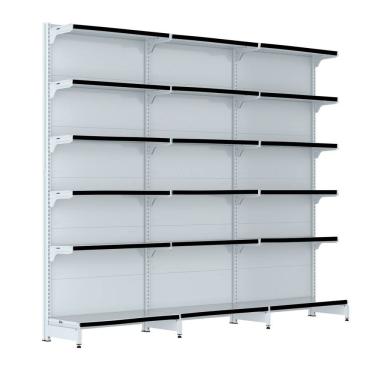 Imagem de Gondola Parede 202 Fit Farmacia Ate 3 Metros Branco Pe Preto