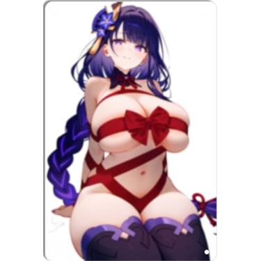 Imagem de DKLOWK Sexy Bikini Hot Anime Girl Metal Tin Sign Wall Art Christmas Poster Decor for Home Bar Club Bedroom Bathroom Man Cave Otaku 20 x 30 cm