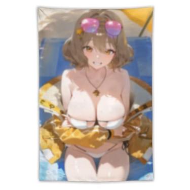 Imagem de LIEGBMEU Sexy Bikini Hot Anime Girl Tapeçaria 101.6 cm x 152.4 cm Interior Exterior Wall Quilt Art Decoração de Tapeçaria Caprichosa, AF396