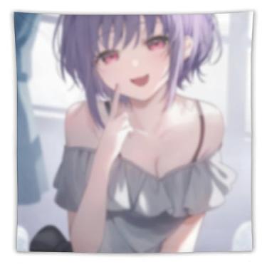 Imagem de LIEGBMEU Sexy Bikini Hot Anime Girl Tapeçaria 152.4 cm x 152.4 cm Interior Exterior Wall Quilt Art Decoração de Tapeçaria Caprichosa, AF158