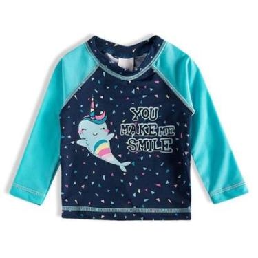 Imagem de Camiseta Praia Infantil Proteção UV Unibaleia Marinho Tip Top-Feminino