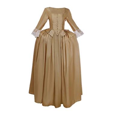 Imagem de BYHai, Womens Musical Hamilton Cosplay Angelica Peggy Eliza Schuyler Costume Colonial Lady CorsetStyle Dress