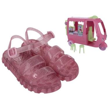 Imagem de Sandália Infantil Menina Grendene Kids Barbie Com Sorveteria, Rosa, 28